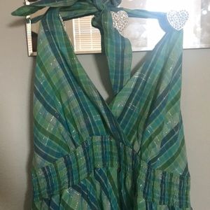 Light green halter dress